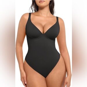 ❤️ NEW BLACK Bodysuit with Tummy Control / Shapewear /Thong Style / Medium